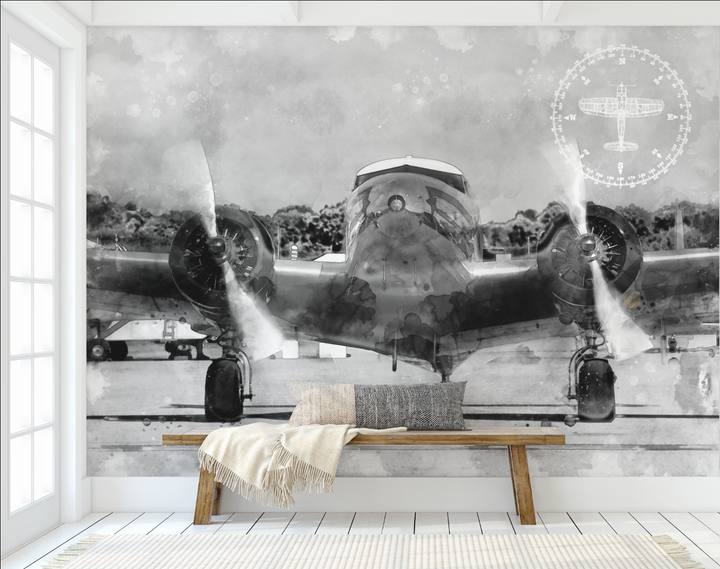 Papel mural Avión Vintage - Calandra Murales