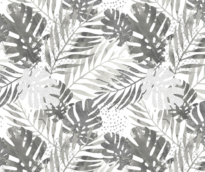 Papel Mural Palmas Gris - Calandra Murales