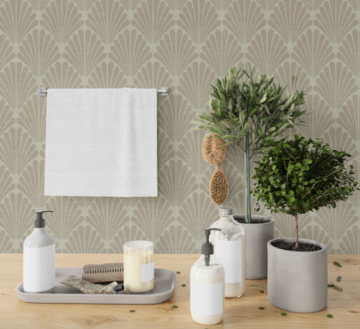 Papel Mural Shell Beige - Calandra Murales