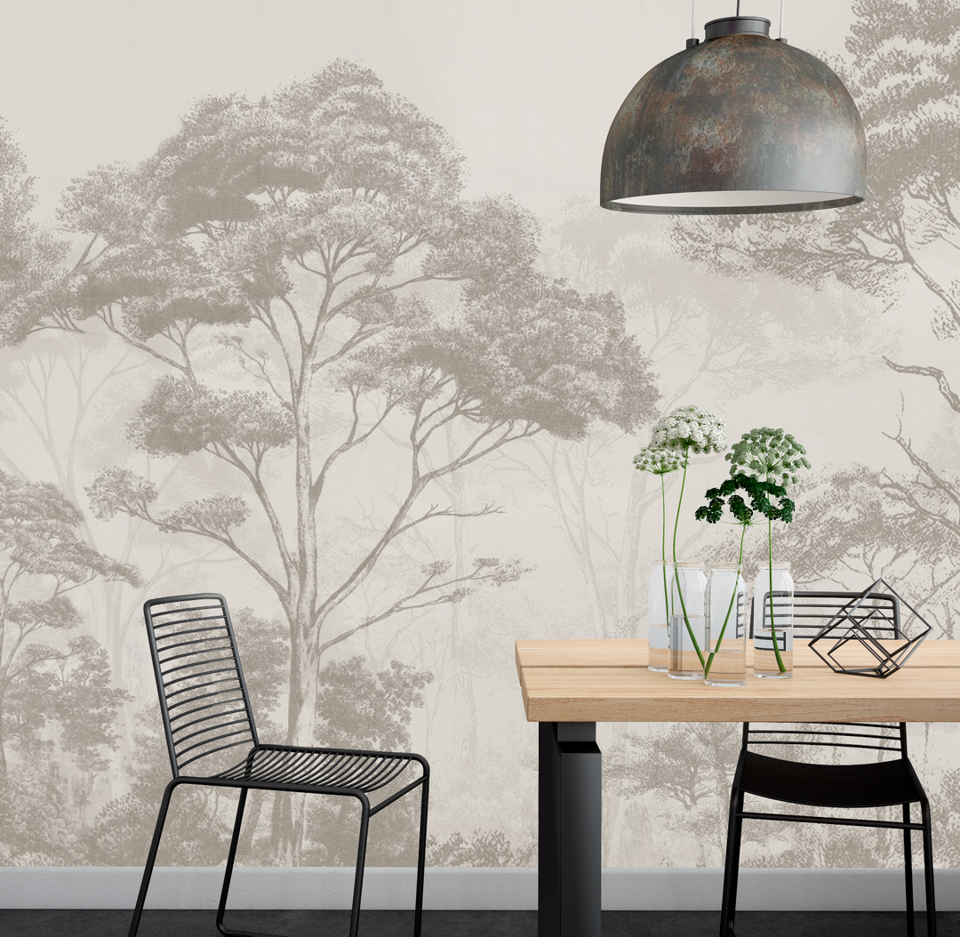Papel Mural Arboleda Beige - Calandra Murales