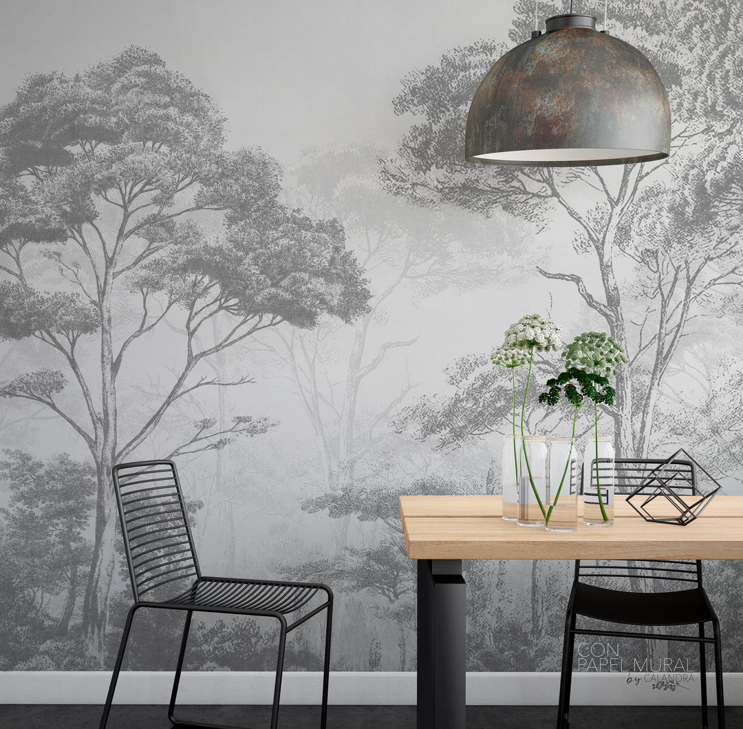 Papel Mural Arboleda Grey - Calandra Murales